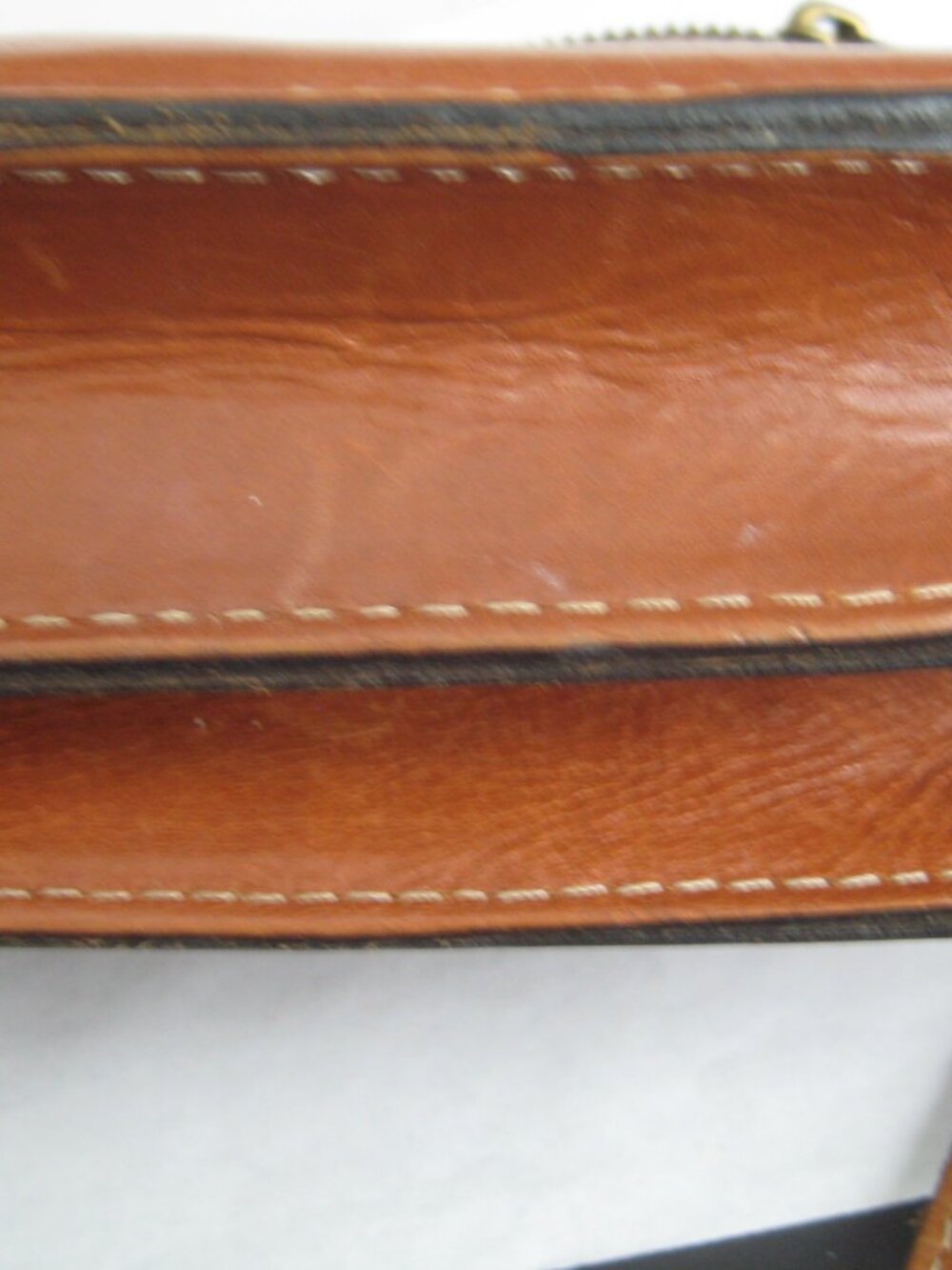 PATRICIA NASH LIGHT BROWN LEATHER SHOULDER CROSS BODY HANDBAG PURSE - Picture 5 of 5